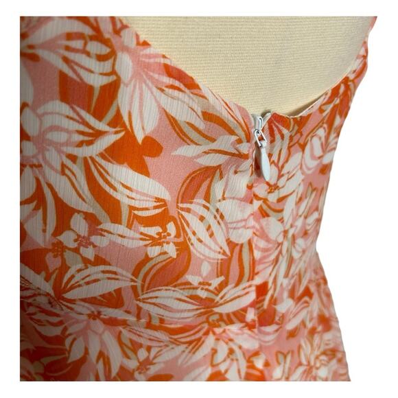 Lavender Brown Orange Multi Print Flutter Sleeve Maxi Dress Medium NWT - Picture 7 of 15